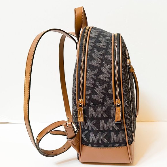 Michael Kors Brooklyn Medium Backpack MK Signature Denim Multi - Picture 4 of 10